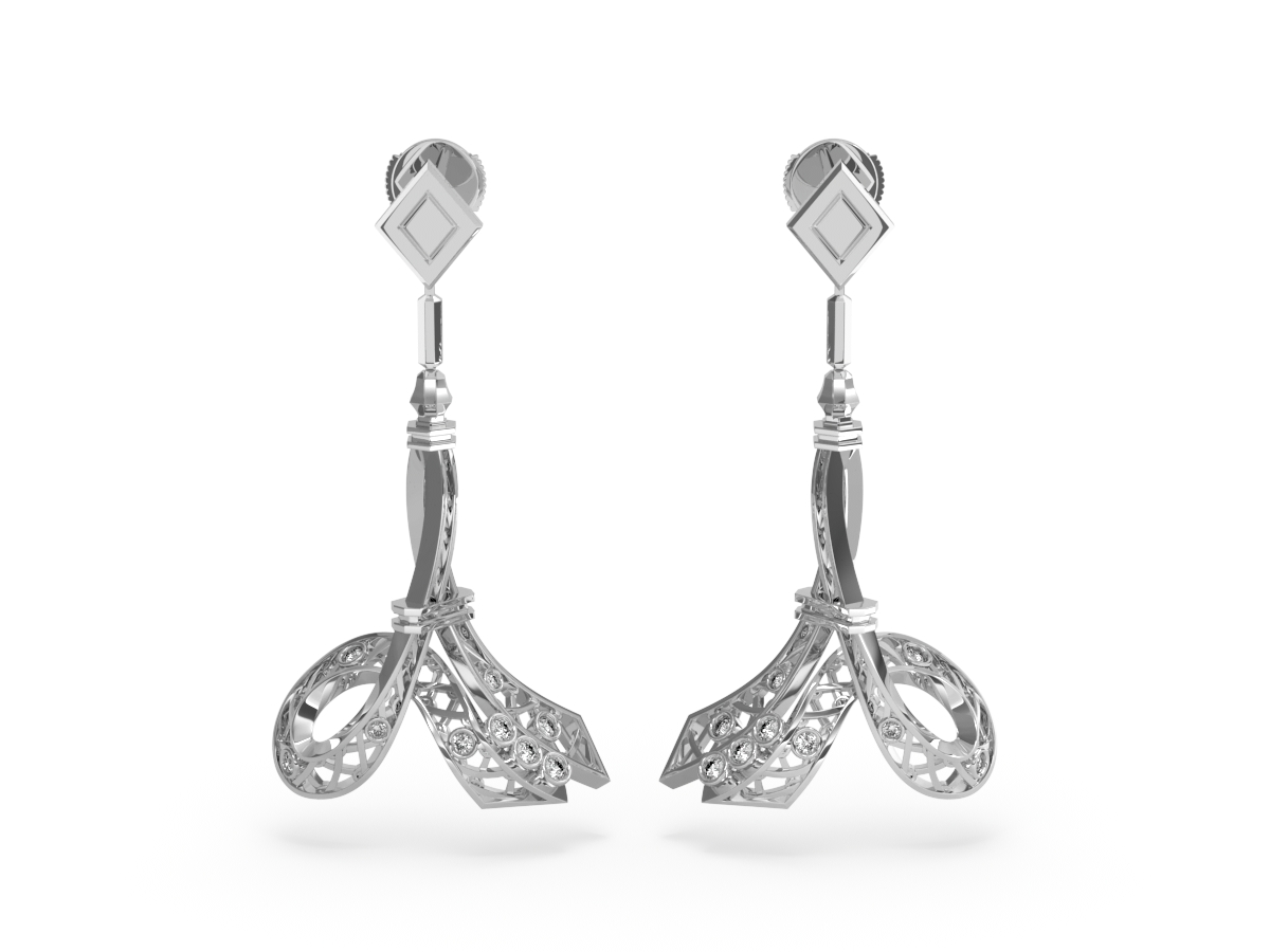Boucles d'oreilles Jubilé - Diamants blancs – Or blanc 18 carats